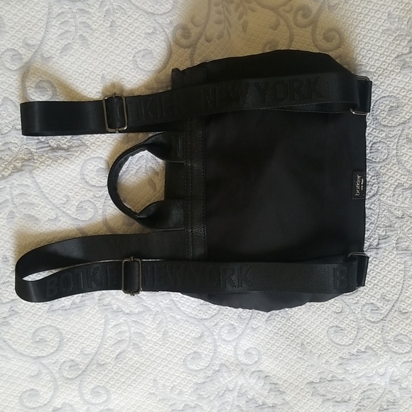 BOTKIIER SMALL NYLON AND PEBBLED LEATHER BACKPACK WITH LOGO STRAPS - Picture 4 of 8